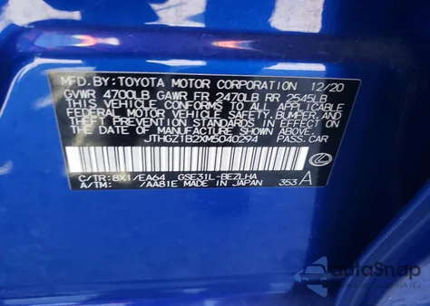 2021 Lexus Is 350 F Sport из США, поврежденный, VIN JTHGZ1B2XM5040294